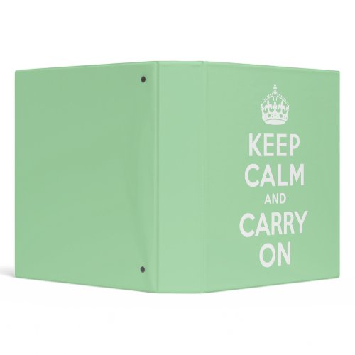 Celadon Keep Calm and Carry On binder