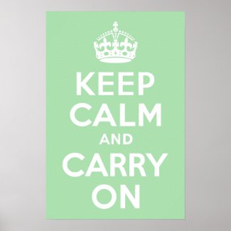 Celadon Keep Calm and Carry On print