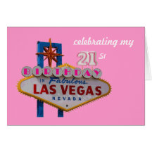 celebración de mi 21ro cumpleaños en Las Vegas fab Felicitación