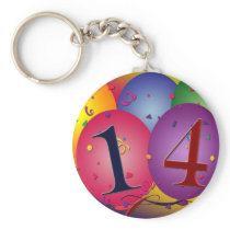 Celebrate 14th Birthday Key Chains