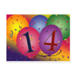 Celebrate 14th Birthday Post Card