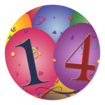 Celebrate 14th Birthday Stickers