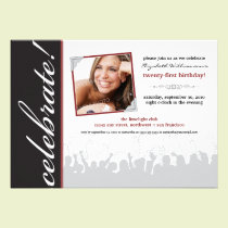 Celebrate! Birthday Party Invitation (black) invitations