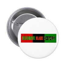 Celebrate Black History--Red, Black & Green Banner Buttons