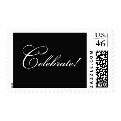 Celebrate - Black Postage Stamp