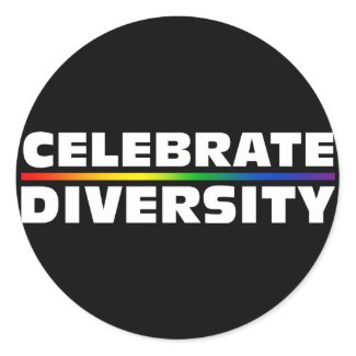 Celebrate Diversity Black Sticker