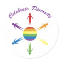 Celebrate Diversity Circle Stickers by naturetees Celebrate Diversity Circle Stickers