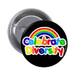 Celebrate Diversity Gay Pride Rainbow Button