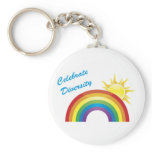 Celebrate Diversity Rainbow and Sun Keychains