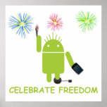Celebrate Freedom (Android Statue Of Liberty) Posters