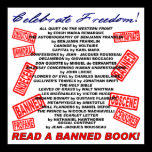Celebrate Freedom!  Read a BANNED Book! (stamp) posters