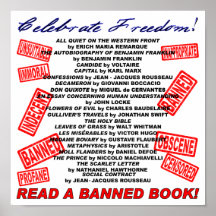 Celebrate Freedom!  Read a BANNED Book! (stamp) Print