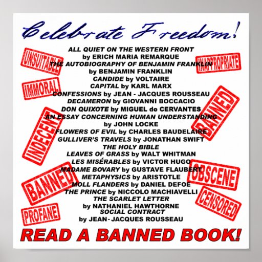 Celebrate Freedom Read A Banned Book Stamp Poster Zazzle 5689