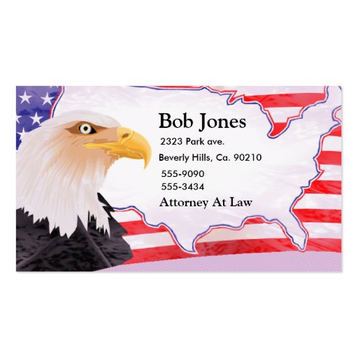 Celebrate Independence Eagle Business Cards (front side)