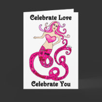 Celebrate Love Mermaid Valentine's Card