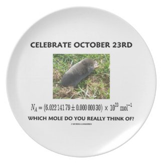 Celebrate October 23rd Which Mole Really Think Of? Party Plates