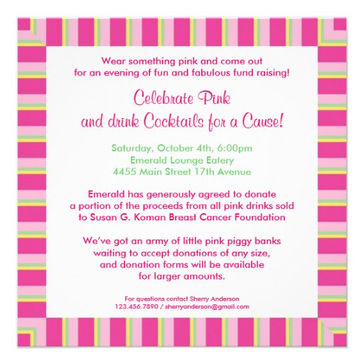 Celebrate Pink Breast Cancer Event Invitation