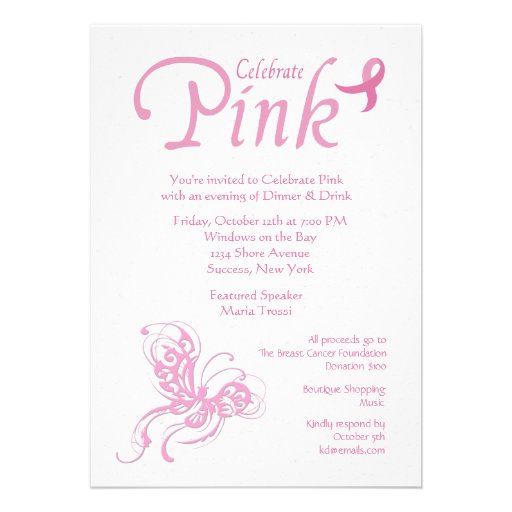 Celebrate Pink Breast Cancer Invitation