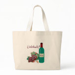 CELEBRATE! RED WINE AND GRAPES PRINT CANVAS BAG