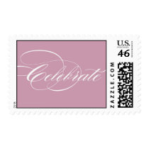 Celebrate Script - Light Purple Theme Postage