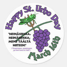 Celebrate St. Urho Day Round Stickers