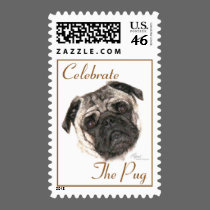 Celebrate, The Pug Postage Stamp