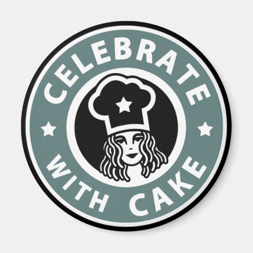 Celebrate With Cake lady magnet