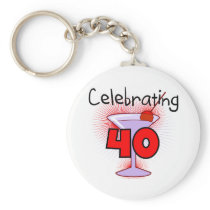 Celebrating 40 Tshirts and Gifts Keychain