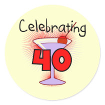 Celebrating 40 Tshirts and Gifts Stickers
