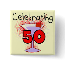 Celebrating 50 Tshirts and Gifts Pins