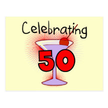 Celebrating 50 Tshirts and Gifts Postcard