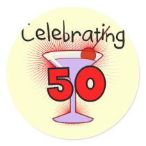 Celebrating 50 Tshirts and Gifts Round Sticker