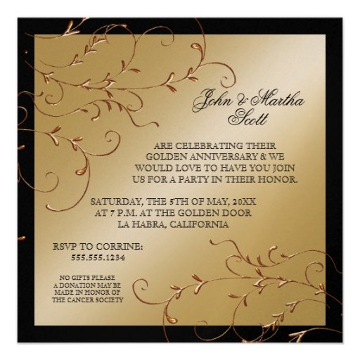 Celebrating 50 years, 50th Anniversary Invitation