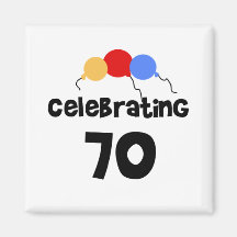 Celebrating 70 fridge magnets