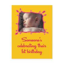 Celebrating a First Birthday Invite postcards