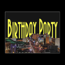 Celebrating in Las Vegas Birthday Party Postcard by vegasdusoleil Celebrating in Las Vegas Birthday Party Postcard