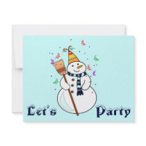 Celebrating Snowman Invitation- Blank Inside