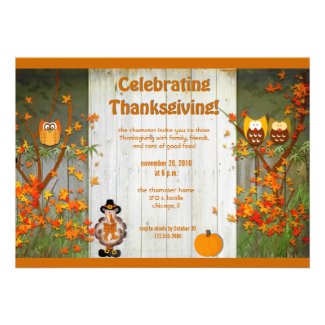 Celebrating Thanksgiving invitation