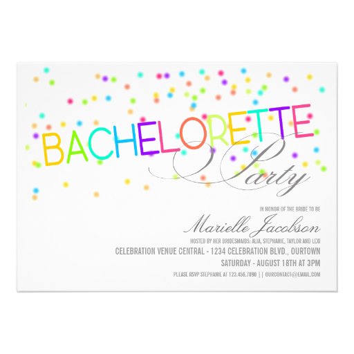 Celebration Bachelorette Party Invitations