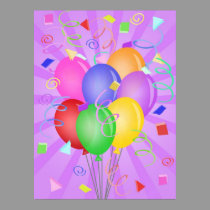 Celebration Balloons Illustration Poster posters