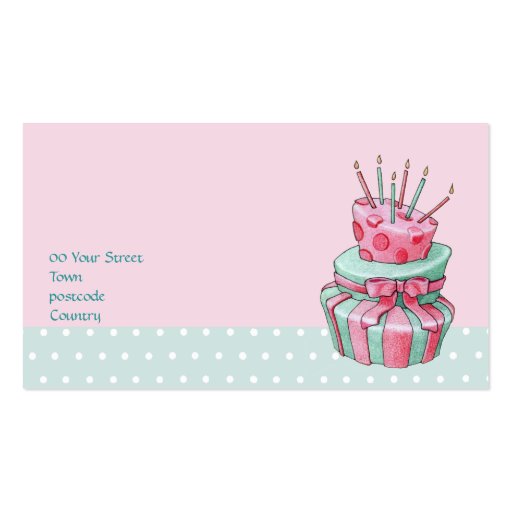 Celebration Cake Business Card (back side)