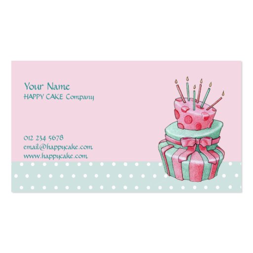 Celebration Cake Business Card (front side)