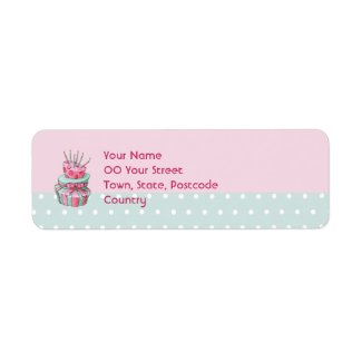 Celebration Cake Return Address Label label