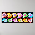 Celebration:  Flowers on colorful Icebergs n Gifts Poster
