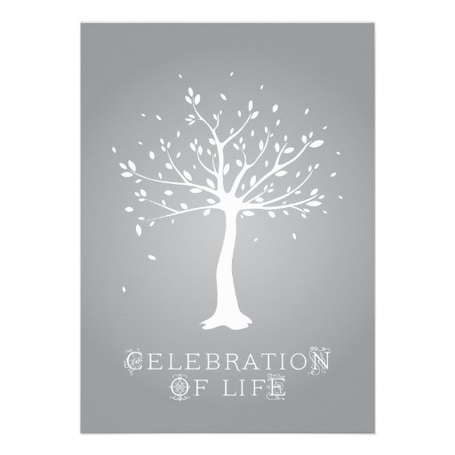 Celebration of Life - Custom - Elegant Tree Motif Personalized Announcements