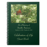 Celebration of Life Guest Book, Orange Butterfly Notebook