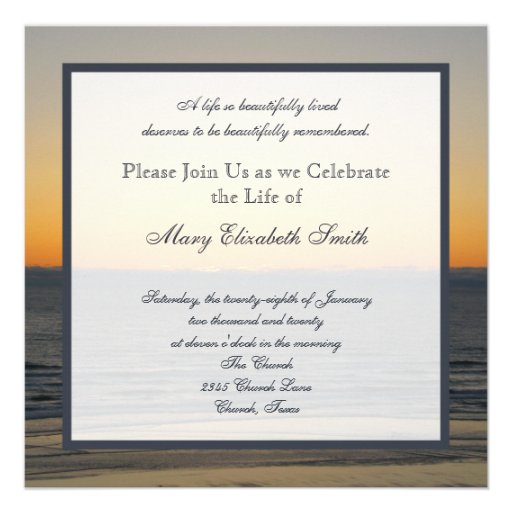 Celebration of Life Invitation