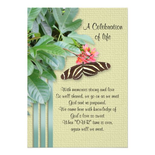 Celebration of life Invitation 5" X 7" Invitation Card | Zazzle