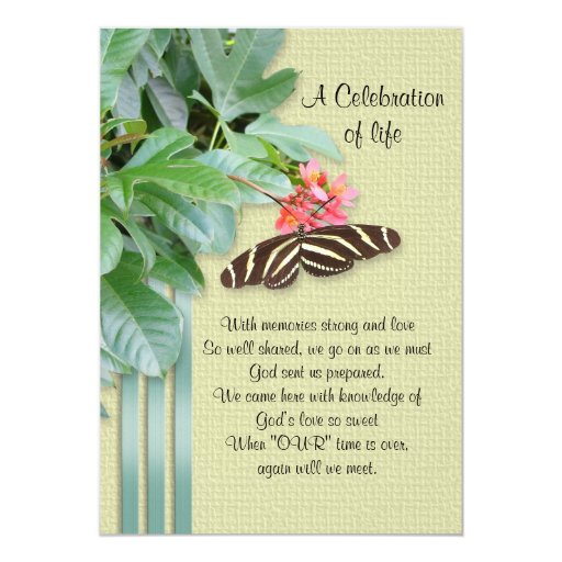 celebration of life invitation zazzle celebration announcement