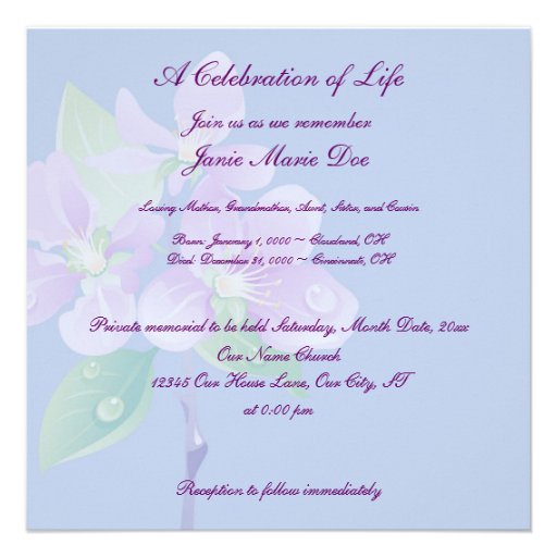 Celebration Of Life 5 25x5 25 Square Paper Invitation Card Zazzle